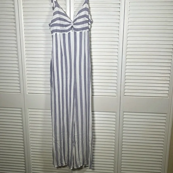 Lira, Caya Jumpsuit, white and blue, size: L.
