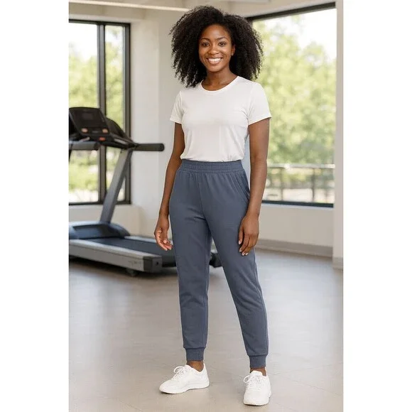 Eddie Bauer Womens Jogger Large Nightshadow Blue Side Pockets Soft Weekends