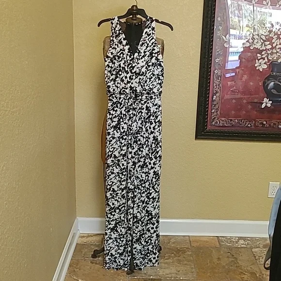 Vince Camuto Geometric Print Wide Leg Jumpsuit Size 0