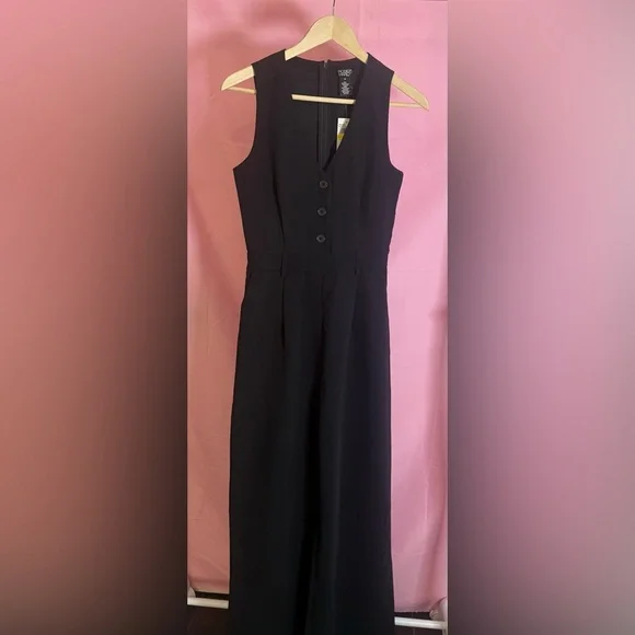 Classic Black Button-Front Women’s Jumpsuit