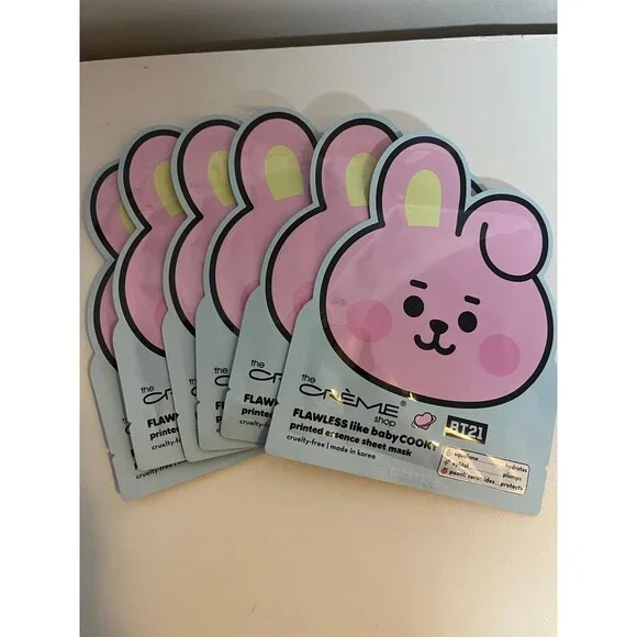 Pack of 6!! The Crème Shop BT21 Hydration Sheet Masks