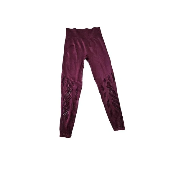 PINK Victorias Secret Cool and Comfy Maroon Cut Leggings Womens Size M
