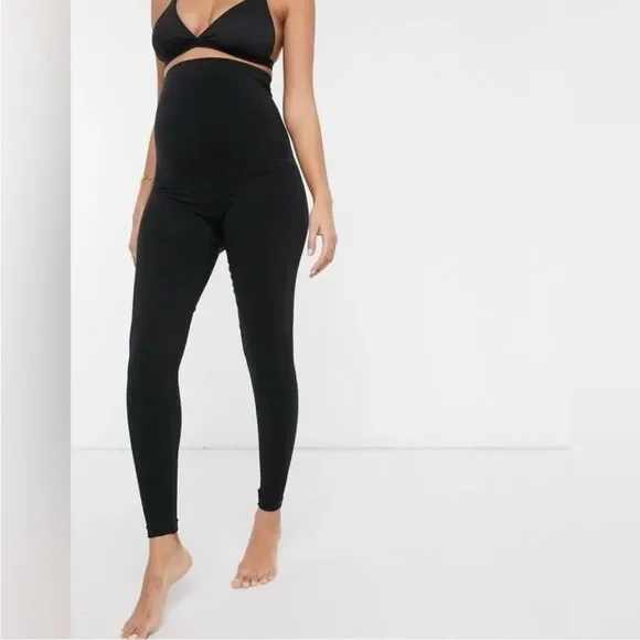 SPANX Women's Maternity Mama Look at Me Now Leggings Size M Black