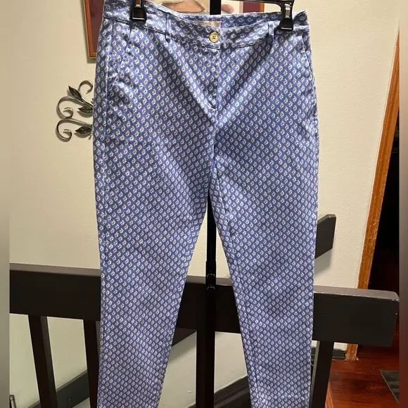 Michael Kors Blue and White Patterned Pants NWOT #DP312