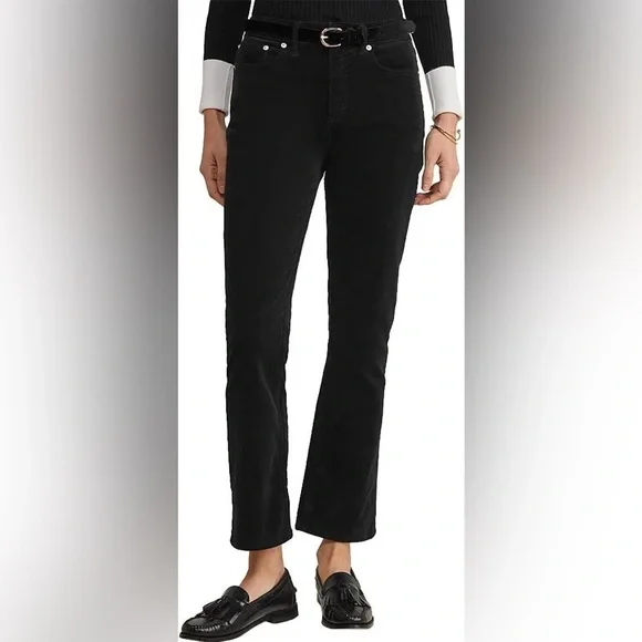 Vineyard Vines Women’s Jet Black Mid-Rise Kick Flare Corduroy Pants, Size 30