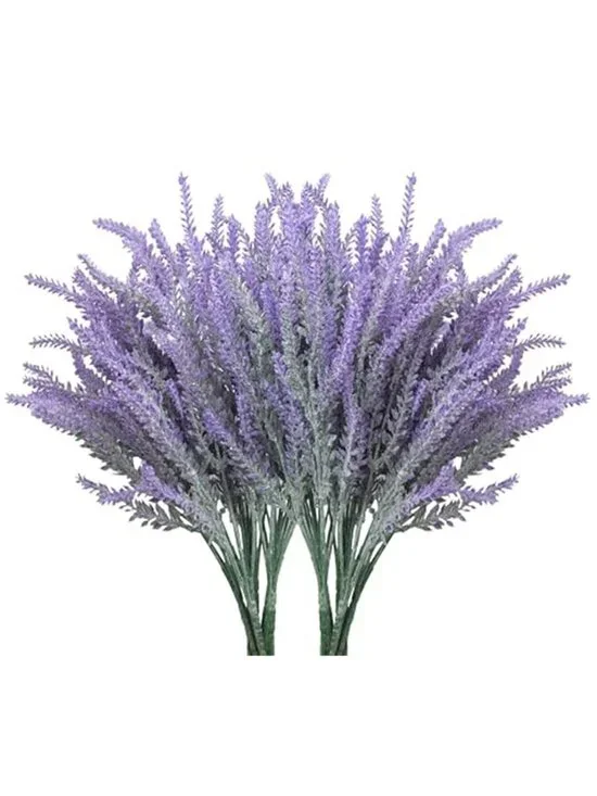 Artificial Lavender Flowers 10 Bundles Faux Purple Outdoor Wedding Home Decor