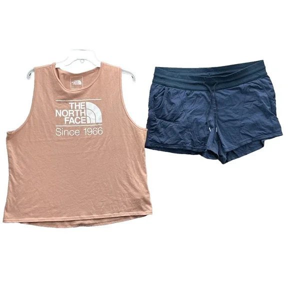 North Face Athletic Shorts Tank Top Lot (2) Women's XL Gorpcore Running Gym Set