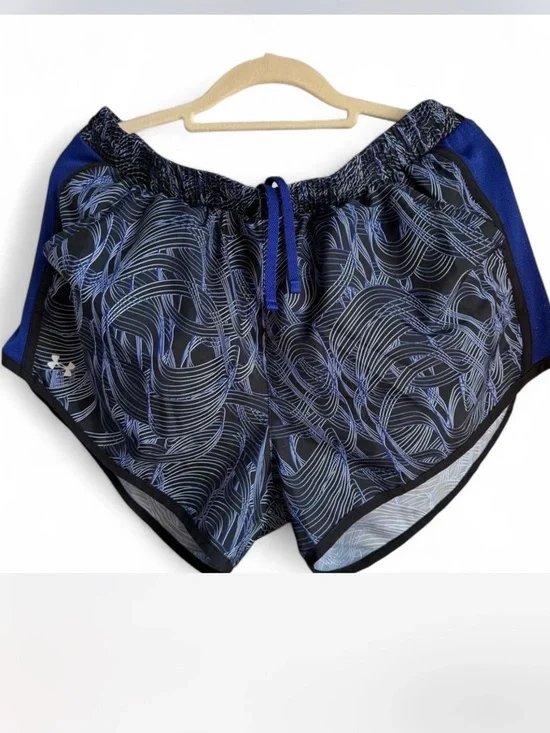 Under Armour Women's Black & Blue Abstract Print Athletic Shorts
