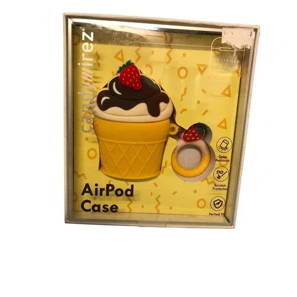 Candywirez Ice Cream Cone AirPods Case with Strawberry Design