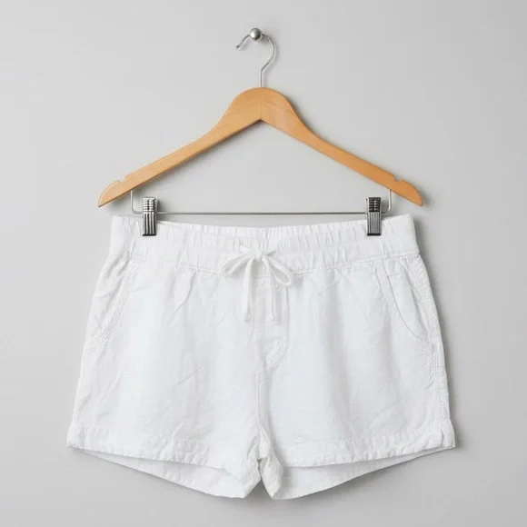 James Perse White 100% Cotton Drawstring Shorts - Women’s Size 8 / 3