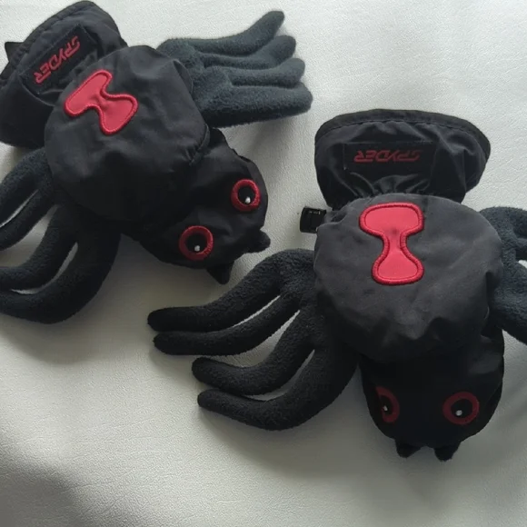 Spider Kids Mittens Black/Red By Spyder