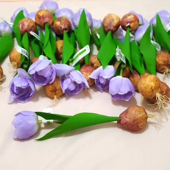 23 Faux Purple Tulip Bulbs