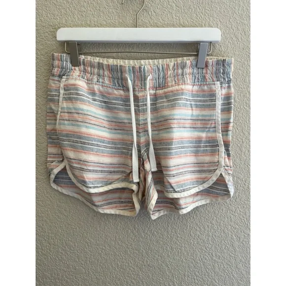 Athleta Striped Linen Shorts Women’s Size 6