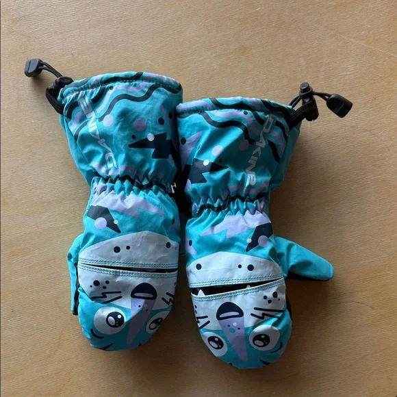 Dakine Kids' Blue Animal Print ski Mittens