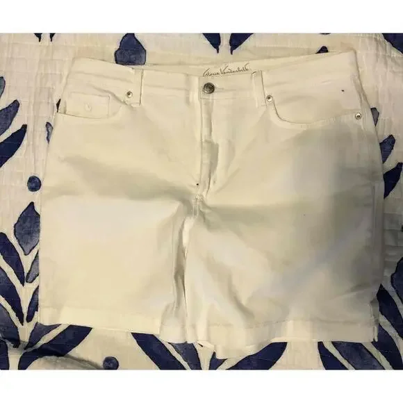 Gloria Vanderbilt White Amanda All Around Slimming Effect Shorts Womens Size 14