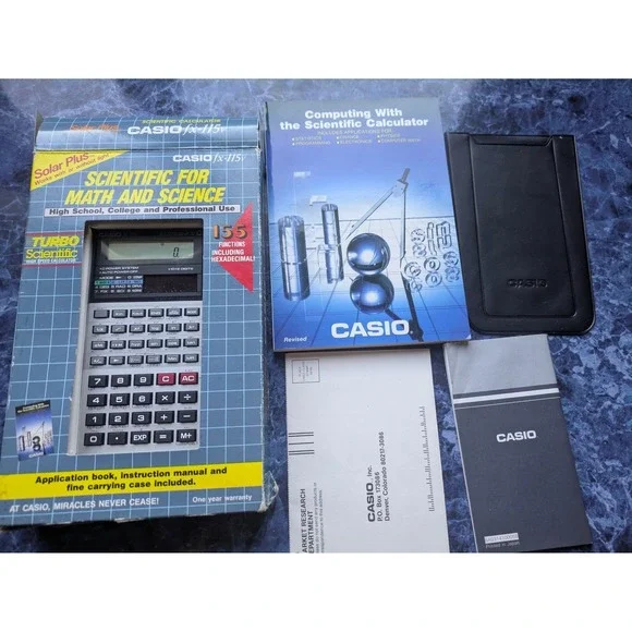 Casio fx-115v Scientific Calculator Solar Plus‎ With Box Manual Super-FX #101