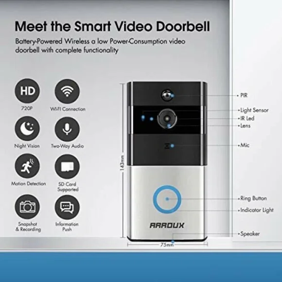 Wireless Smart WiFi Video Doorbell Camera