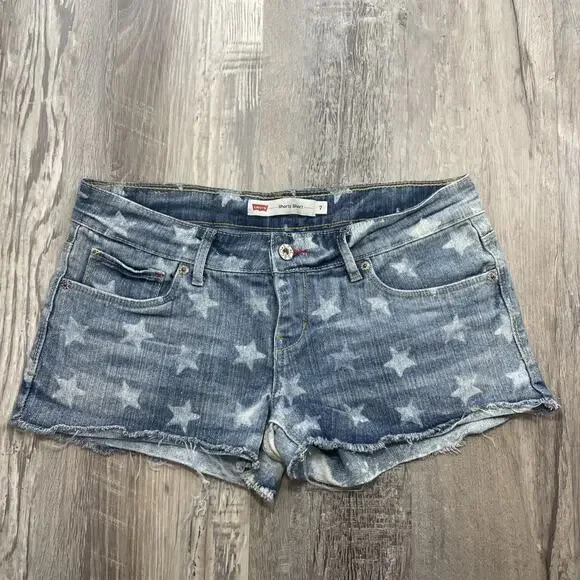 Levis Jean Shorts Shorty Short Low Rise Star American Juniors Size 7