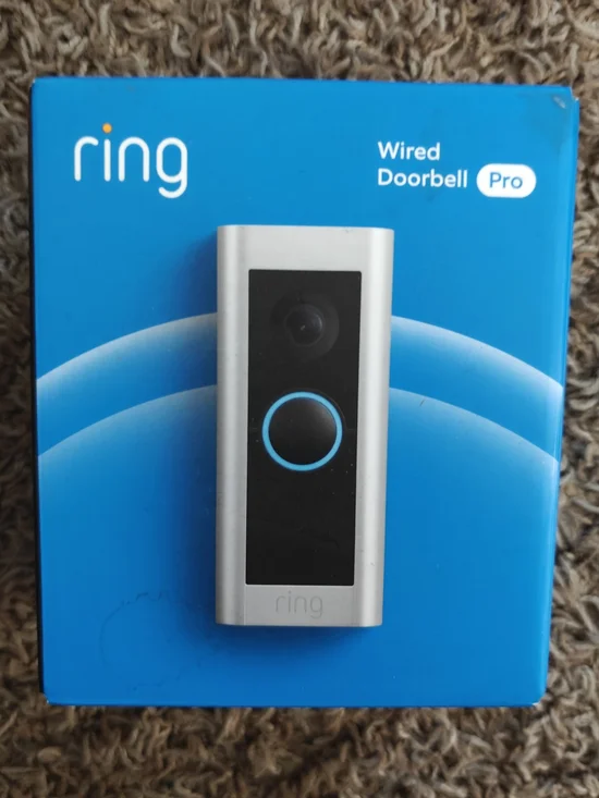 Ring Wired Doorbell Pro - Silver and Black with Blue Accent