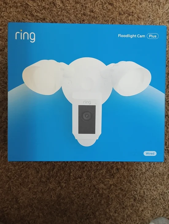 Ring Floodlight Cam Plus - White on Blue