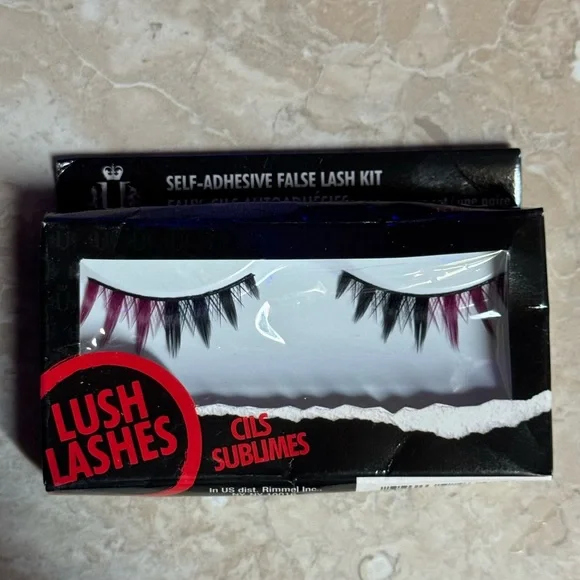 Rimmel London Self Adhesive False Lush Lash Kit Black Fuchsia Purple New in Box