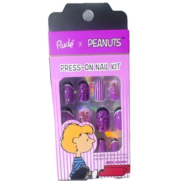 RUDE  X Peanuts‎ Press-On Nail Kit Schroeder 38506 New-Sealed