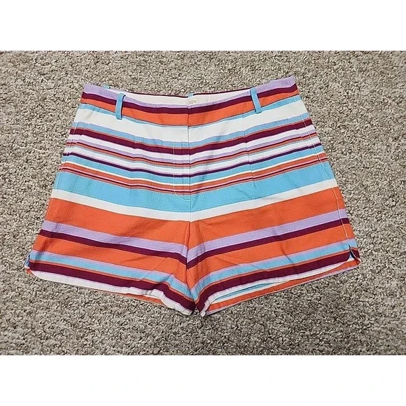 J. Crew‎ Women's Size 10 White Wine Blue Striped 100% Cotton Cute 32x4