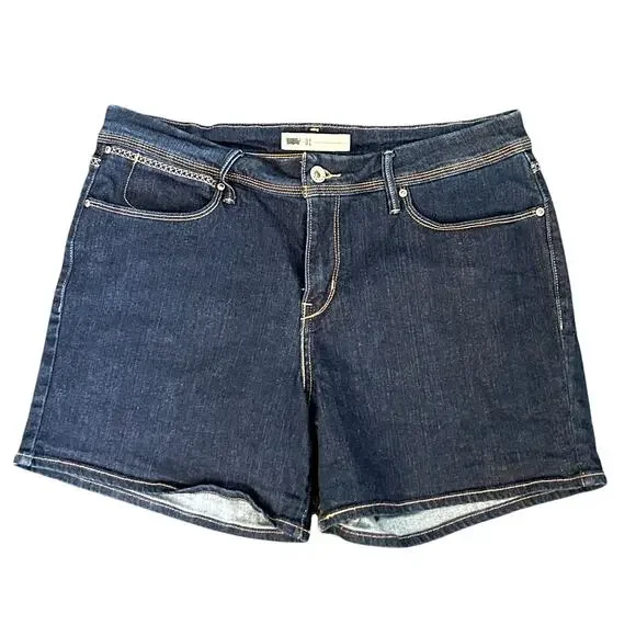 Levi's 395 Denim Shorts 31 Dark Wash Stretch 5