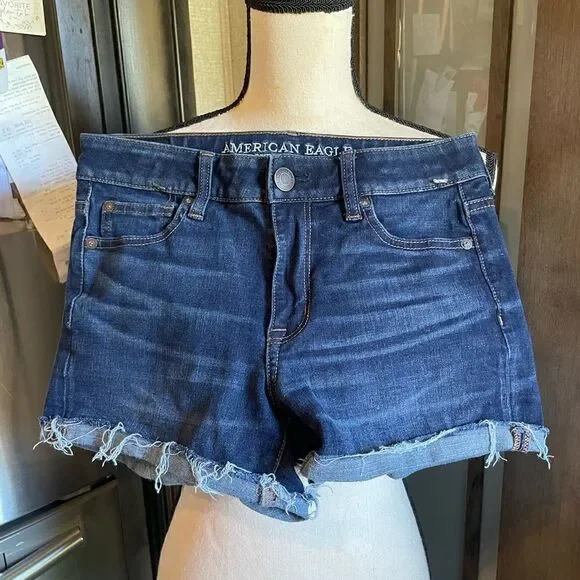 American Eagle Hi-Rise Shortie Jean Shorts