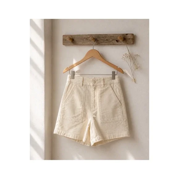Hang Ten size 6 Corduroy Shorts Womens Cream beach surf vacation