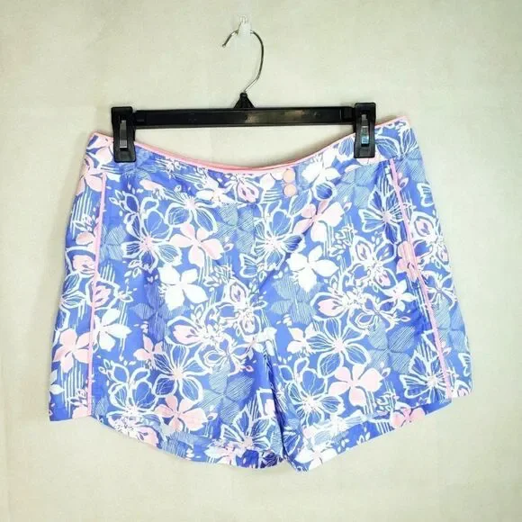 Eddie Bauer Floral Hawaiian Print Swim Active Quick Dry Resort Vacation Shorts