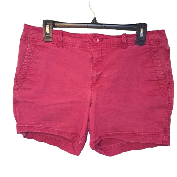 Eddie Bauer Raspberry Colored Denim Shorts Size 10