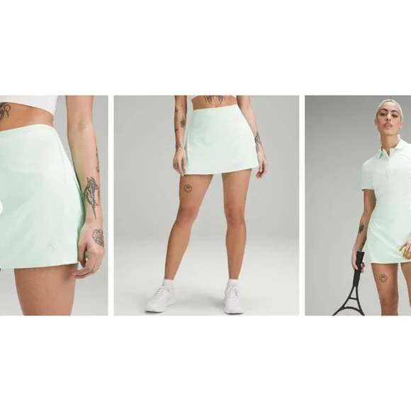 Lululemon‎ Light Mint Green Peek Pleat High-Rise Tennis Skort Skirt Size 8