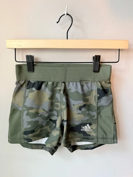 Adidas Techfit Green Camo Compression Shorts Climalite Green Athletic Training