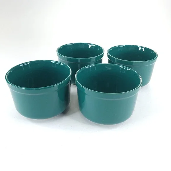 4x Pier 1 Imports Green Glazed Bowls Korea Small Rice or Dessert Replacement