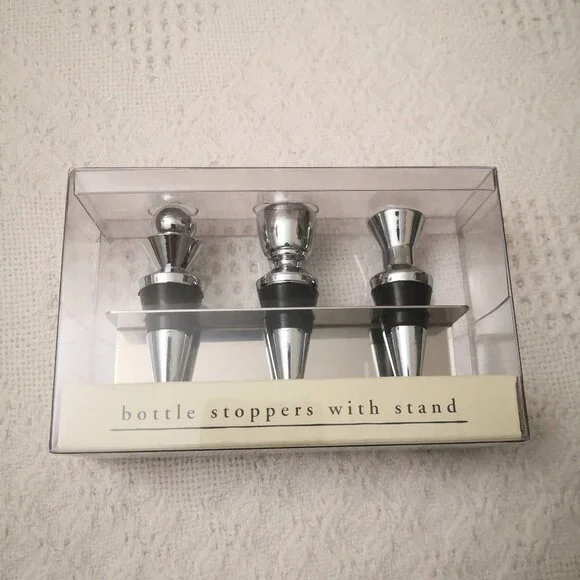 NEW Pier 1 Three‎ Bottle Stoppers With Stand