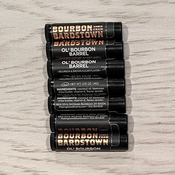 Seven (7) - Ol’ Bourbon Barrel Lip Balm - Bourbon & Brown Sugar Flavor (Sealed)