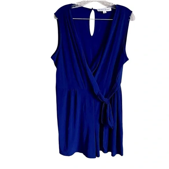 Emma & Michelle Petite Royal‎ Blue Faux Wrap Romper