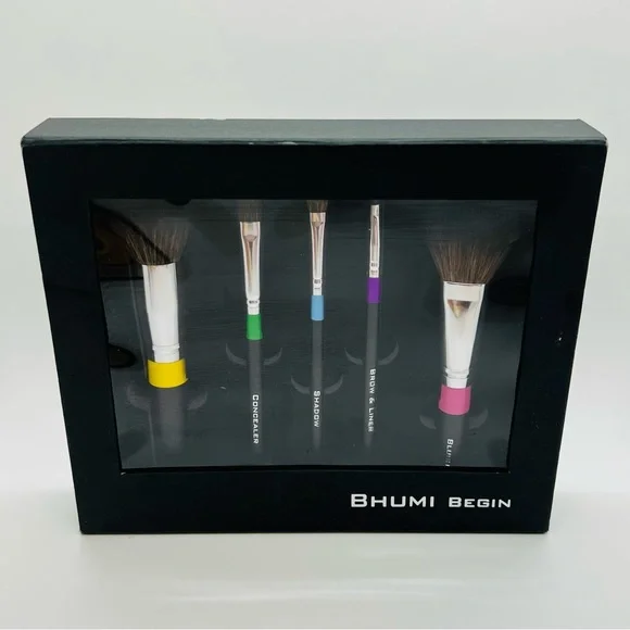 NWT Bhumi Begin Makeup Brush Collection face, concealer,shadow,brow&liner,blush