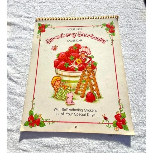 Rare Vintage 1983 Strawberry Shortcake Wall Calendar American Greetings Stickers