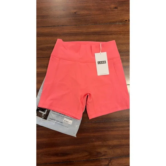 LSKD Fusion Mid Short Tight with Pockets Pink Lemonade XL New NWT