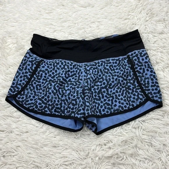 Lululemon Run Times Short *4-way Stretch Ace Spot Lullaby Black / Black