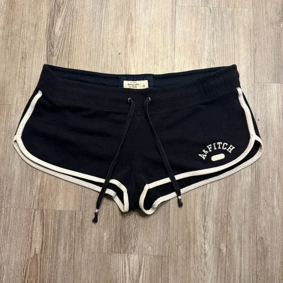 Abercrombie & Fitch Womens Large Y2K Sweat Shorts Navy