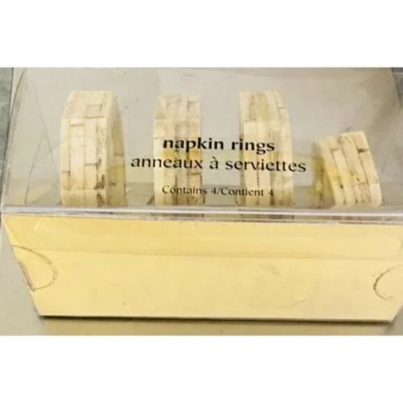Vintage Pier 1 Imports Napkin Rings Set of 4 NEW