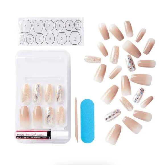 Kiss Gel Fantasy Nails Long Length - Hard To Forget