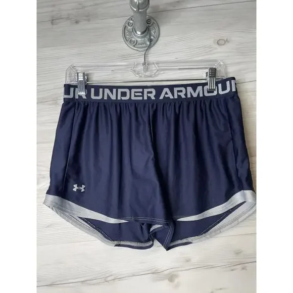 Under Armour Shorts‎ Womens Medium Navy Blue Athletic Running Loose Fit 1362517