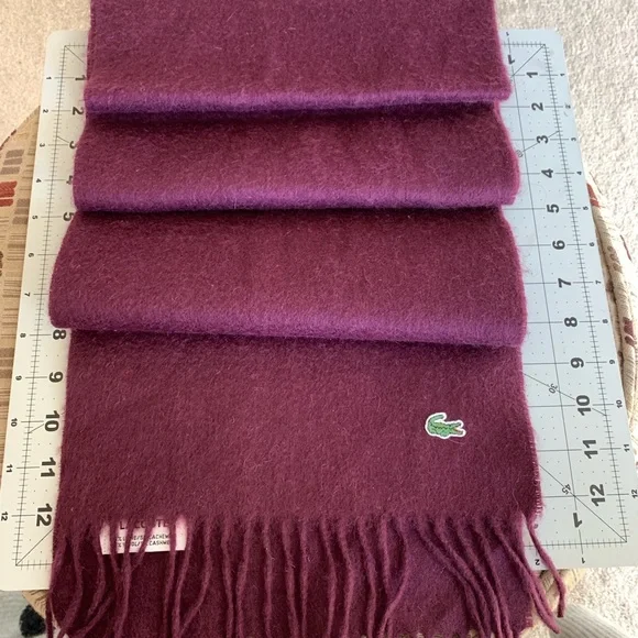70x10 Lacoste Mens maroon Scarf