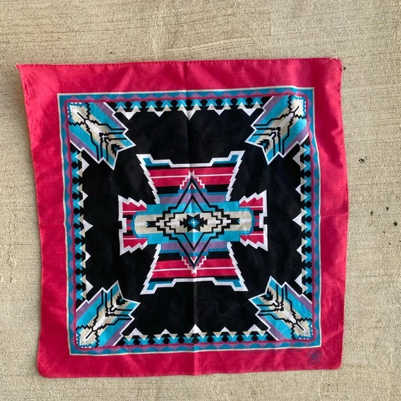 Vintage Southwestern Bandana Aztec Print 21