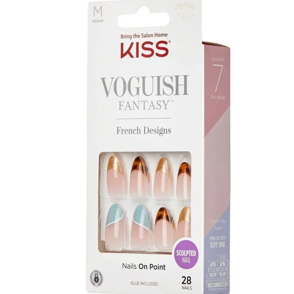 KISS Voguish Fantasy French Nails Medium Length - Charmante