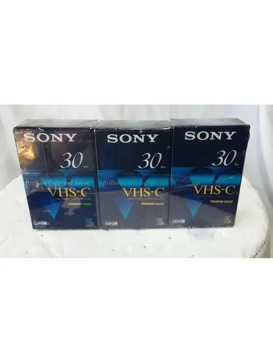 Sony VHS-C Video Tape 30min 3-Pack TC-30VHGL New Sealed Camcorder Premium Tapes